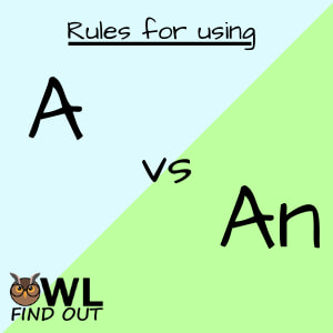 Image shows Rules for using “a” or “an”